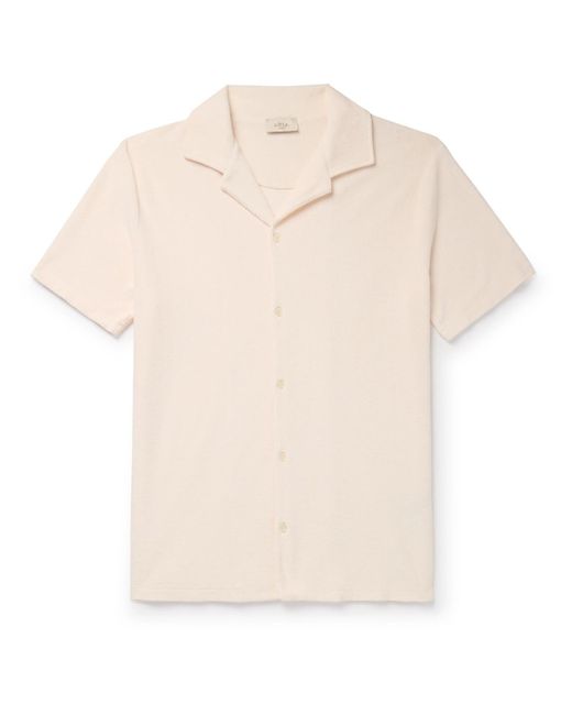 Altea White Harvey Camp-collar Cotton-terry Shirt for men
