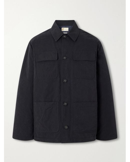 Massimo Alba Blue Gran Torino Padded Canvas Overshirt for men
