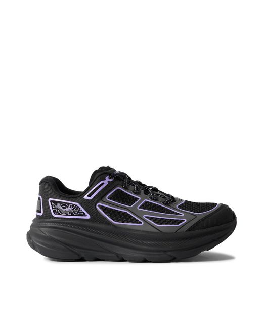 Hoka One One Black Clifton One9 Rubber-Trimmed Mesh Sneakers for men