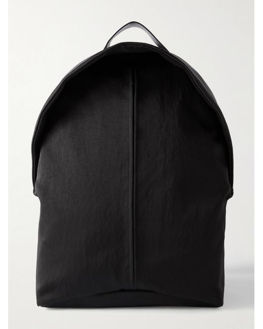 Fear Of God Black Full-grain Leather-trimmed Nylon Backpack for men