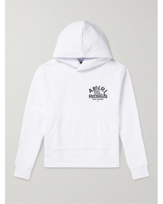 Amiri White Logo-print Cotton-jersey Hoodie for men