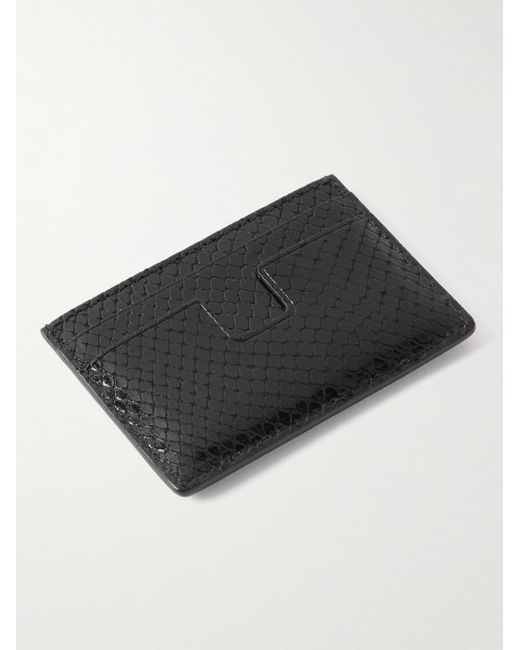 Tom Ford Kartenetui aus Leder mit Schlangeneffekt in Black für Herren