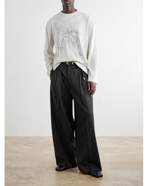 Our Legacy Natural Printed Cotton-Jersey T-Shirt for men