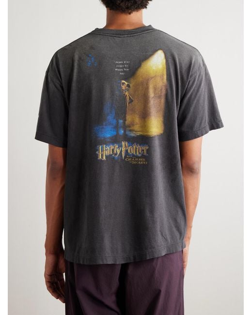 SAINT Mxxxxxx Black Harry Potter And The Chamber Of Secrets Printed Cotton-Jersey T-Shirt for men