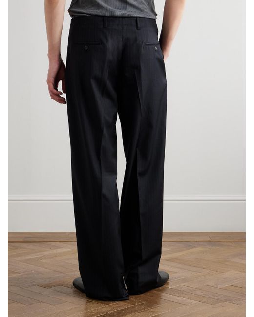 Our Legacy Emporio Armani Straight-Leg Striped Wool Trousers in