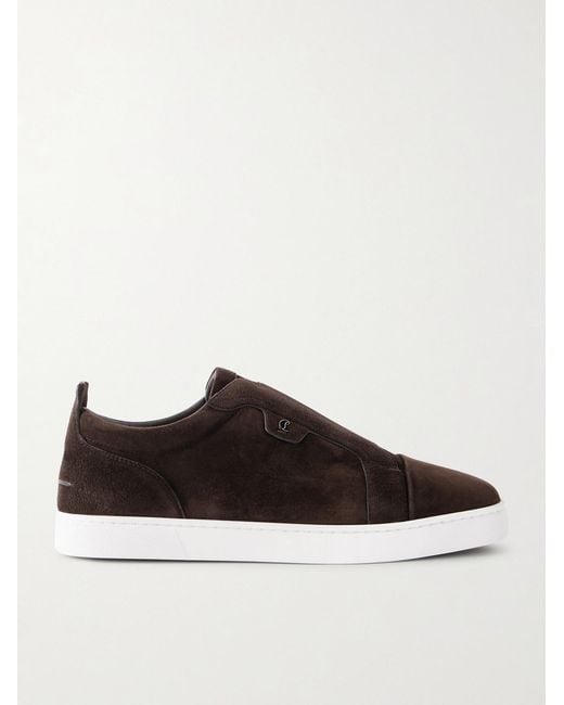Christian Louboutin St Louis Slip-ons aus Veloursleder in Brown für Herren