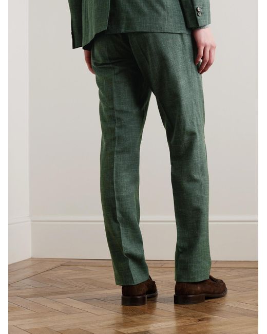 Pantaloni a gamba dritta in misto lana di Mr P. in Green da Uomo