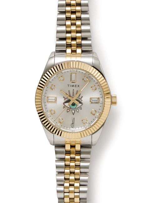Timex Jacquie Aiche 36Mm- And Tone Crystal Watch in Metallic Timex Jacquie Aiche 36Mm- And Tone Crystal Watch in Metallic