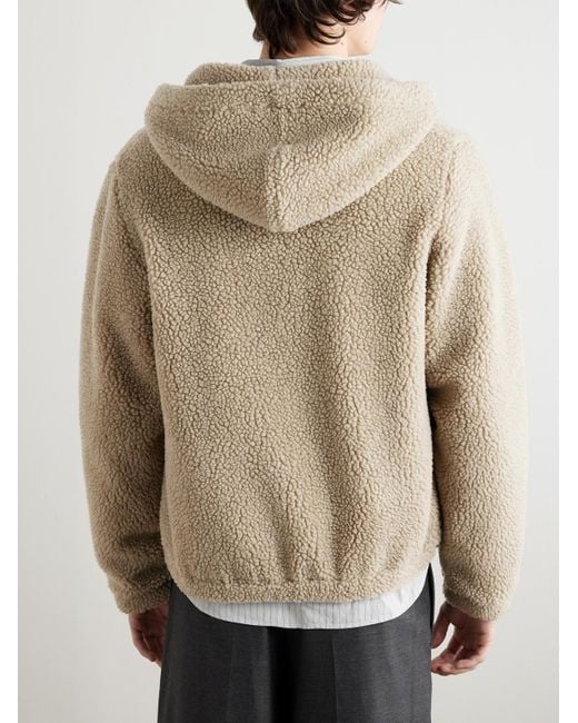 Céline Natural Logo-Embroidered Fleece Hooded Jacket for men