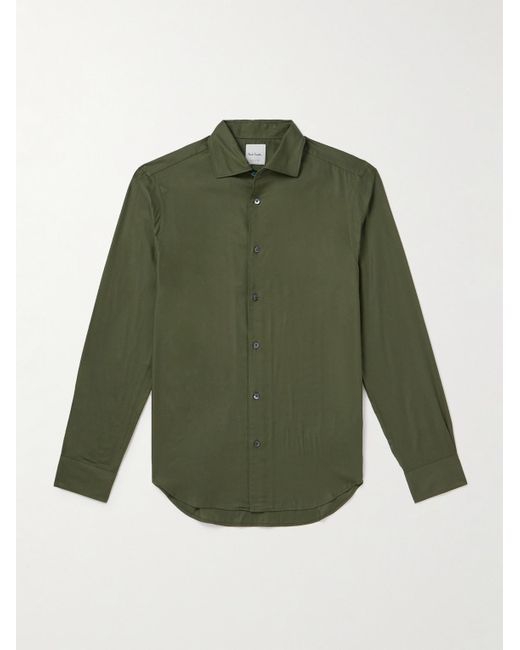 Camicia slim-fit in twill di cotone di Paul Smith in Green da Uomo
