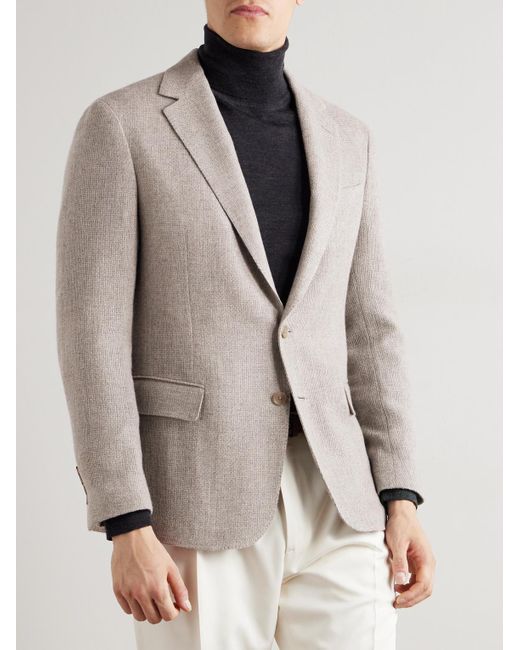 Ralph Lauren Natural Hadley Slim-fit Basketweave Cashmere Blazer for men
