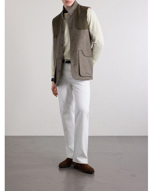 James Purdey & Sons Green Wool-tweed Gilet for men
