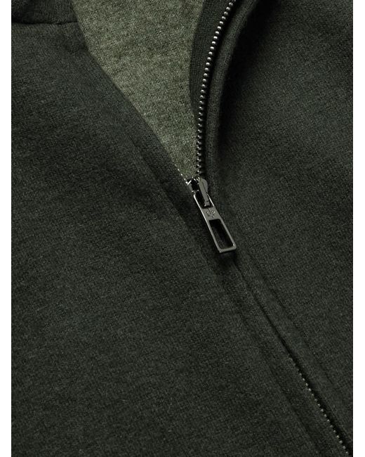 Loro Piana Green Cashmere-fleece Zip-up Bomber Jacket for men