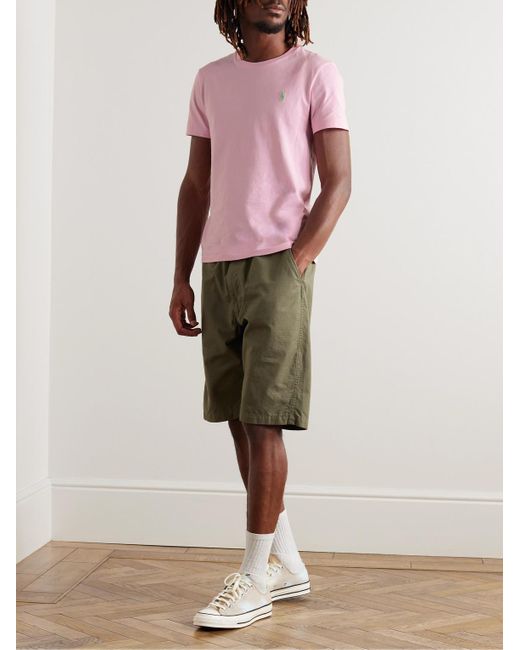 Polo Ralph Lauren Pink Logo-embroidered Cotton-jersey T-shirt for men