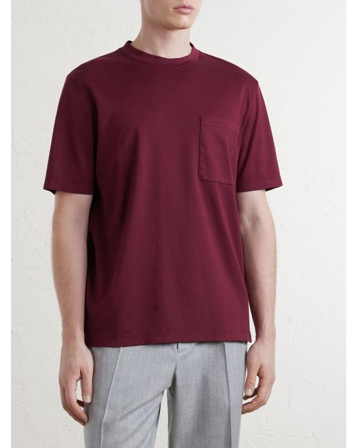 Canali Red Cotton-Jersey T-Shirt for men