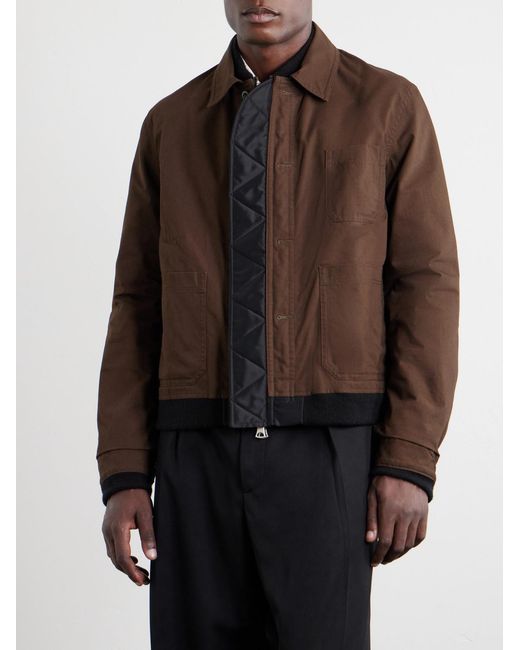 Sacai Brown Reversible Nylon Bomber Jacket for men