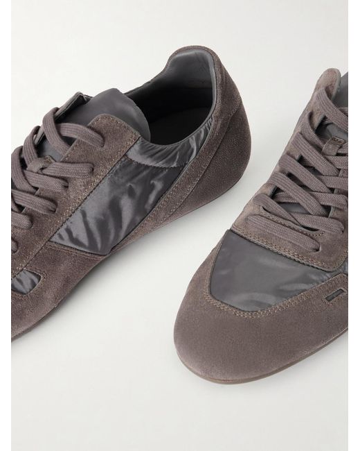 Rick Owens Gray Minimal Suede And Nylon Sneakers for men