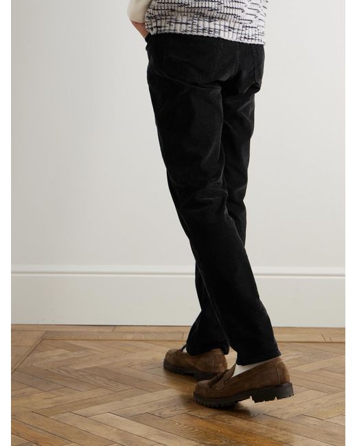 Mr P. Black Samuel Straight-Leg Cotton-Blend Corduroy Trousers for men
