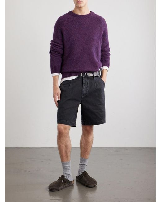 Corridor NYC Blue Spring Wide-Leg Stretch-Cotton Denim Shorts for men