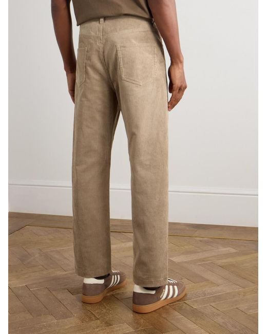 A.P.C. Natural Achille Cropped Straight-leg Cotton-corduroy Trousers for men