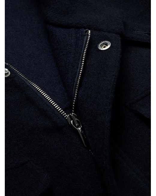 Thom Sweeney Blue Wool And Cashmere-blend Car Coat for men