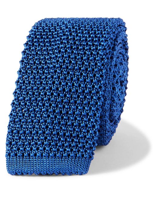 Charvet Blue 5cm Knitted Silk Tie for men
