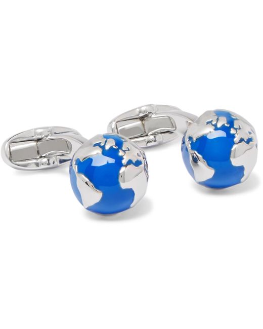 Paul Smith Navy And Silver Globe Cufflinks in Blue for Men | Lyst