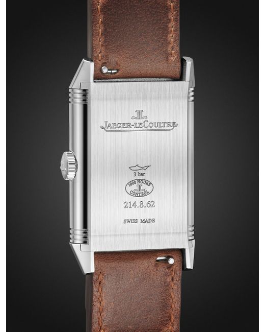 Jaeger-lecoultre Black Reverso Classic Small Seconds Sydney Hand-wound 45.6mm Stainless Steel And Leather Watch for men