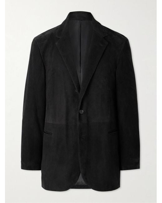 A.PRESSE Black Suede Blazer for men