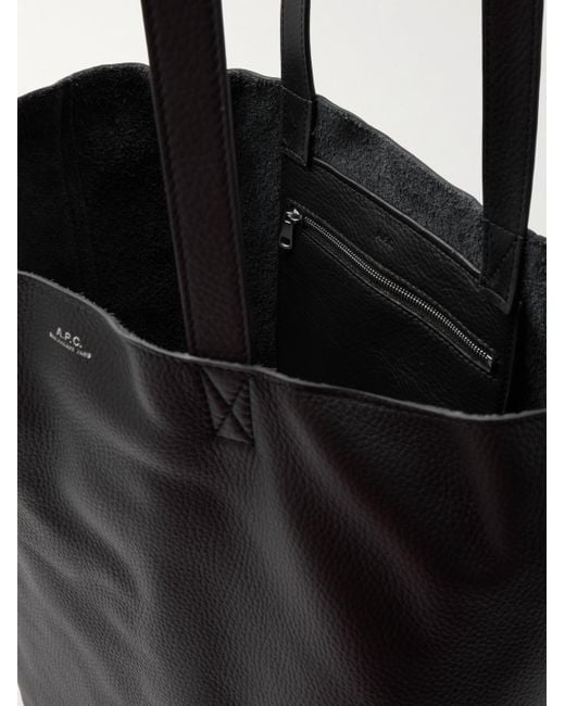 A.P.C. Maiko Tote aus vollnarbigem Leder in Black für Herren