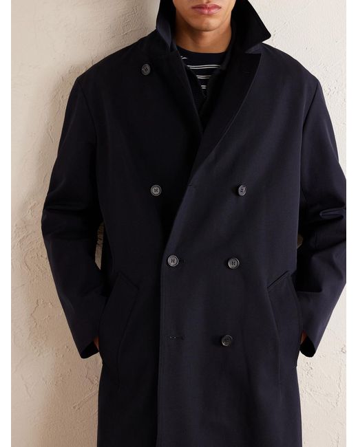A.P.C. Black Double-breasted Twill Trench Coat for men