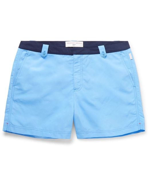 Orlebar Brown Blue + 007 Thunderball Setter Mid-length Swim Shorts for men