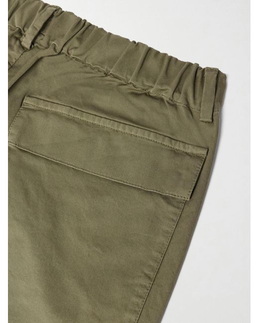 Barena Green Tapered Stretch-Cotton Gabardine Trousers for men