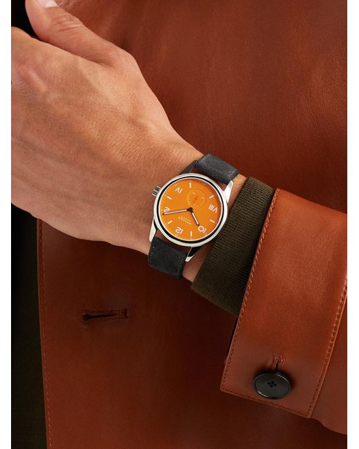 Nomos Black Club Campus Hand-Wound 38Mm Stainless Steel And Leather Watch, Ref. No. 729 for men