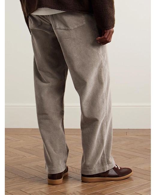 mfpen Gray Straight-Leg Cotton-Corduroy Trousers for men