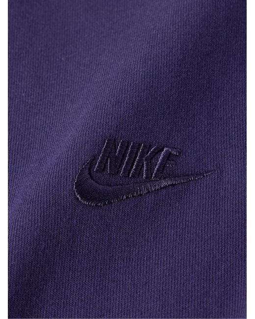 Nike Blue Sportswear Premium Essentials Logo-embroidered Cotton-jersey T-shirt for men