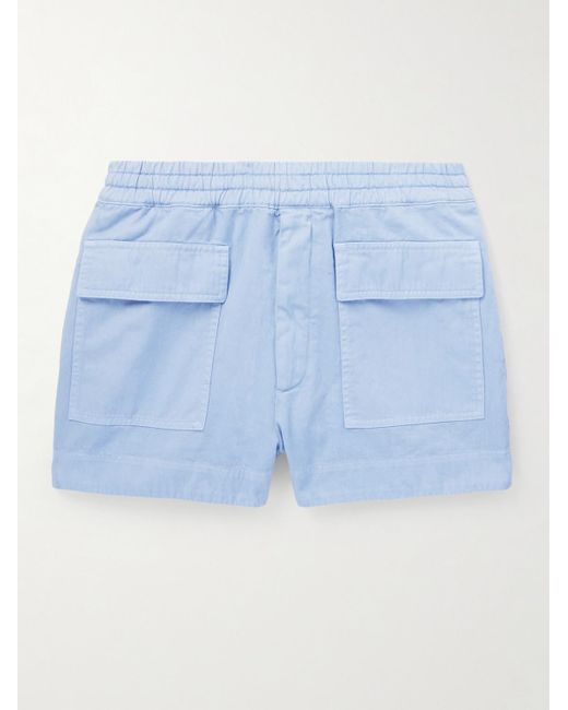 Dries Van Noten Blue Straight-Leg Cotton-Twill Cargo Shorts for men