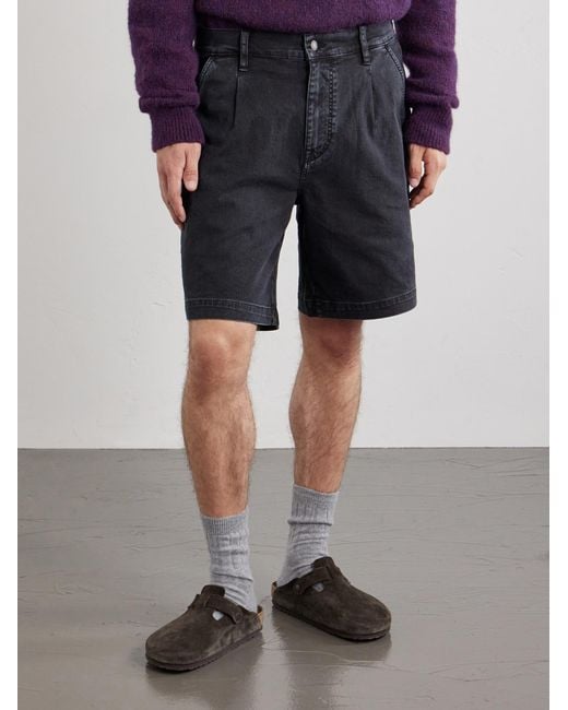Corridor NYC Blue Spring Wide-Leg Stretch-Cotton Denim Shorts for men