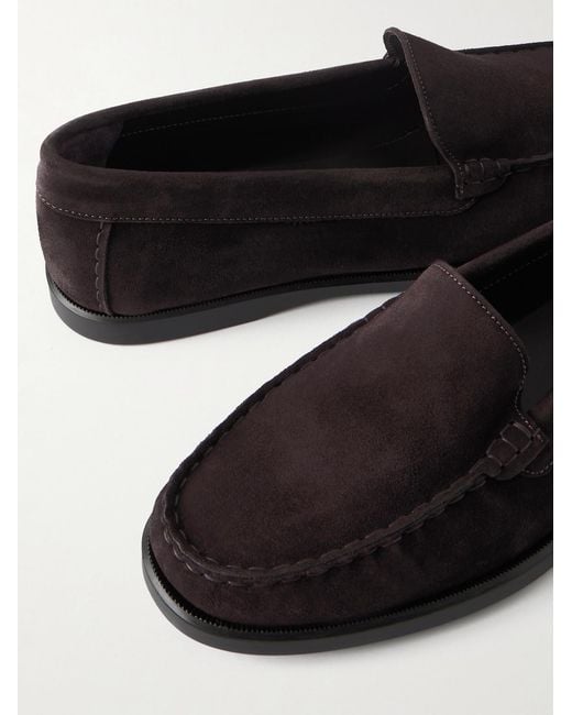 Saman Amel White City Suede Loafers for men