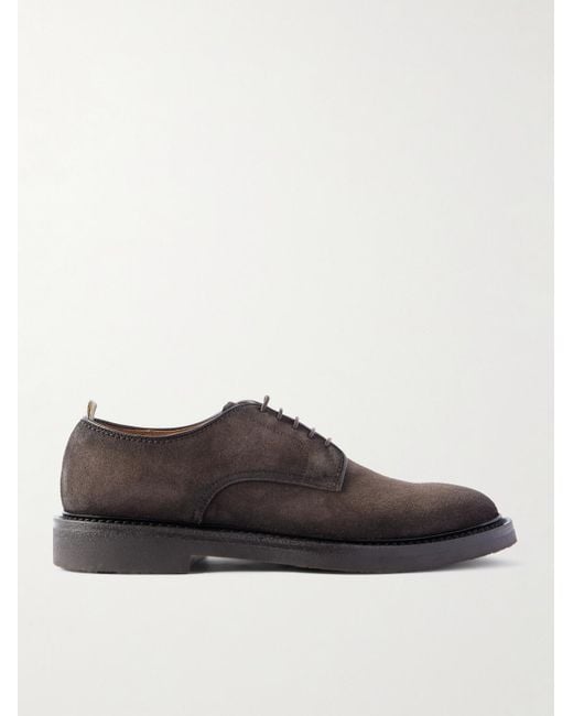 Officine Creative Brown Hopkins Flexi 208 Suede Derby Shoes for men