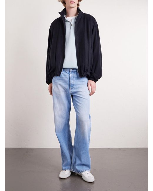 Ssstein Blue Silk-blend Flannel Jacket for men