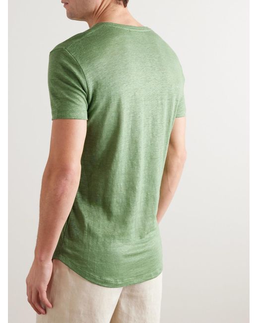 Orlebar Brown Green Ob-t Slim-fit Linen-jersey T-shirt for men
