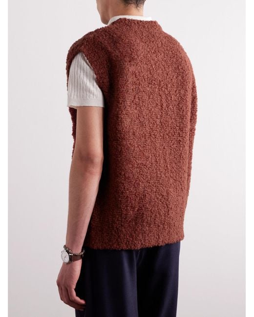 A Kind Of Guise Red Lundur Wool-blend Bouclé Gilet for men