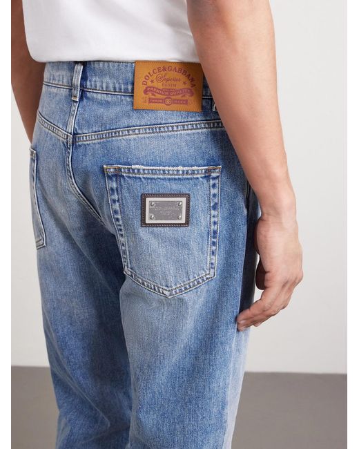 Dolce & Gabbana Blue Straight-leg Jeans for men