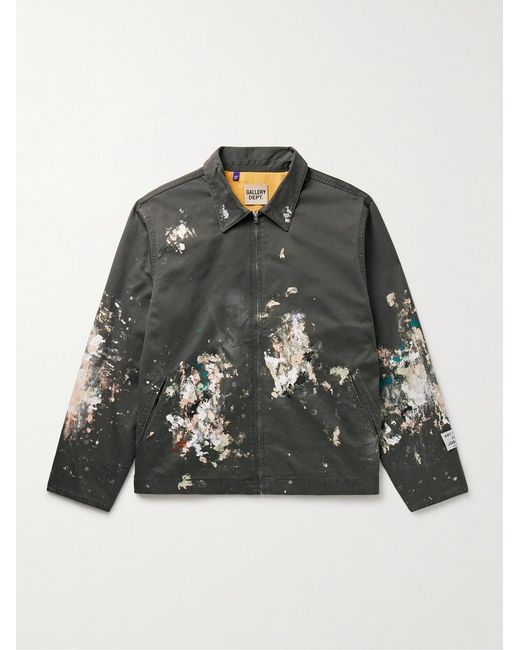 GALLERY DEPT. Black Montecito Paint-Splattered Cotton-Twill Jacket for men