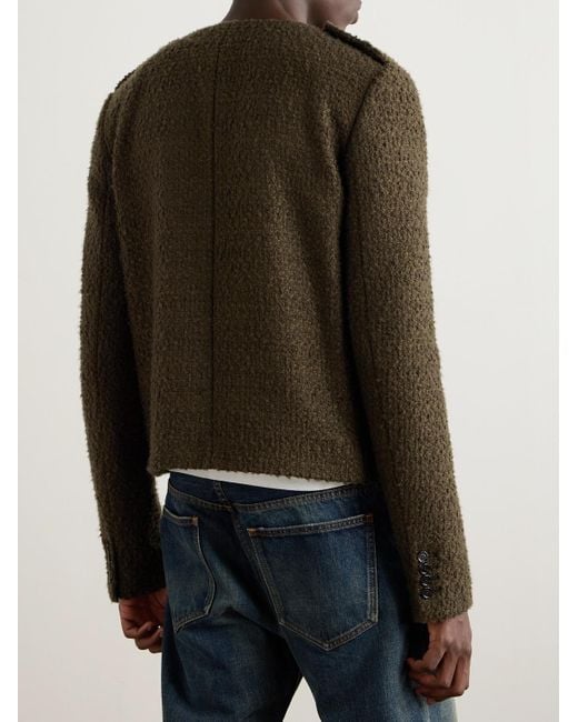 Céline Green Cashmere-Blend Bouclé Jacket for men