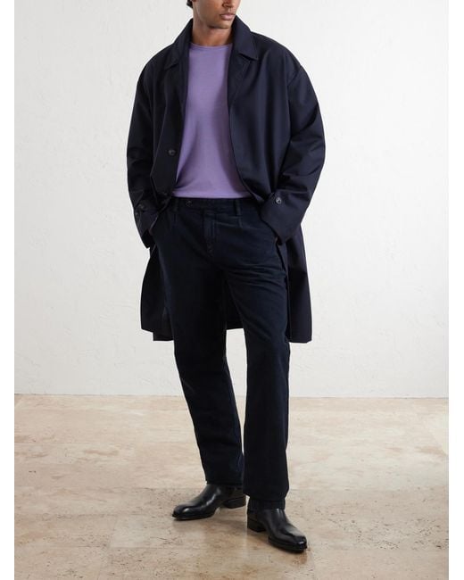Massimo Alba Blue Ionio2 Straight-Leg Cotton Trousers for men