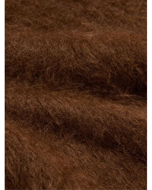 AMI Brown Brushed-Knit Sweater for men