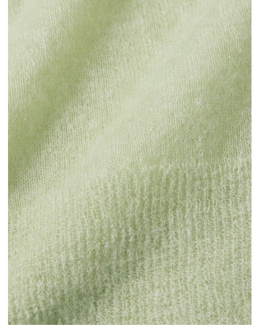 Auralee Green Brushed Mohair-blend Cardigan for men