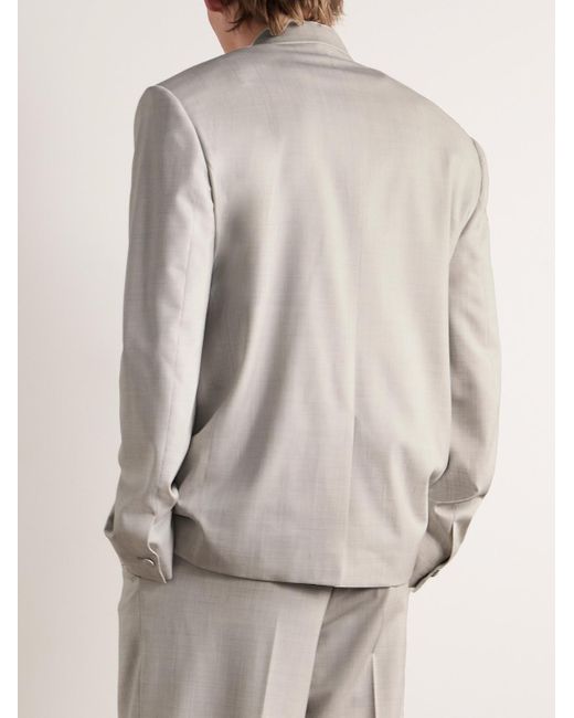 Givenchy Gray Double-breasted Wool-twill Blazer for men